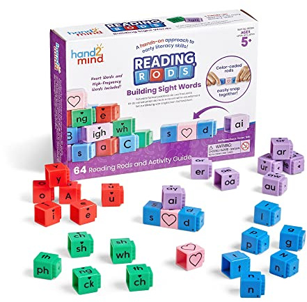 Learning Resources Reading Rods - Build Sight Words, CVC Words, Letter Blocks & More - Reading Tools for Kids