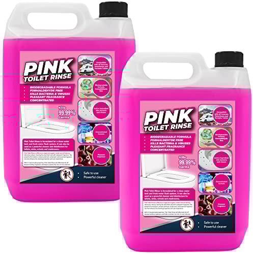 Flow Pink Chemical Motorhome & Caravan WC Toilet Rinse Cleaner | Biodegradable Formaldehyde Free Cleaning Formulation | Disinfectant & Cleaner | Fresh Fragrance (10 Litre, Pink)