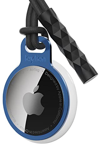 Portachiavi AirTag, Porta Airtag per Apple, Anello perfetto lucidato a specchio per l'AirTag, Custodia sottile sottile AirTag minimale e leggera con cinturino (blu)