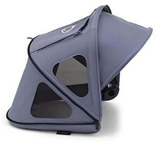 Bugaboo Capota ventilada Dragonfly, extensible para una protección adicional y una protección solar óptima, repelente al agua, Seaside Blue