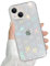 QUESPLE Kompatibel mit iPhone 13 Hülle Transparent Glitzer Herz Muster für Frauen Mädchen Mode Weiche Langlebige Schlanke TPU Handyhülle, Hart PC Rückseite Kratzfest