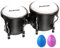 Soulmate Bongo-Trommel für Kinder, Erwachsene, Anfänger, 10,2 cm und 12,7 cm, Bongo-Set, stimmbar, natürliche Haut, Percussion-Instrumente mit Stimmschlüssel, Schwarz