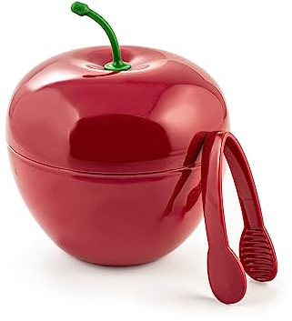 HOME Seau à glace cerise en polypropylène, couleur rouge, avec pince, 15 cm