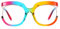 AOOLIA Stilvolle Runde Lesebrillen Sehhilfe Augenoptik Brille Lesehilfe für Damen Herren Blaufilter Brille für PC TV Gaming & Handy (Bunt, 3, Dioptrien)