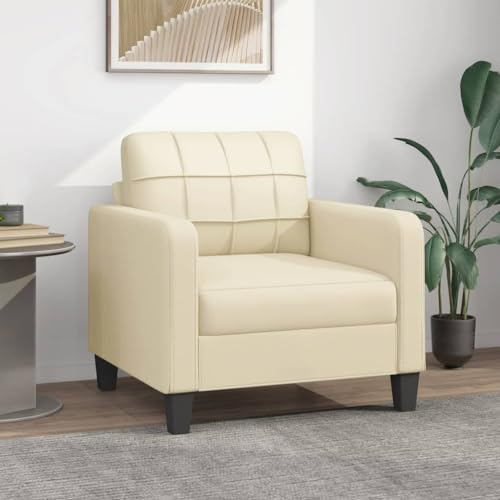 SECOLI Relaxsessel Fernsehsessel Sessel 60 cm Kunstleder-Sessel-Creme-Kunstleder