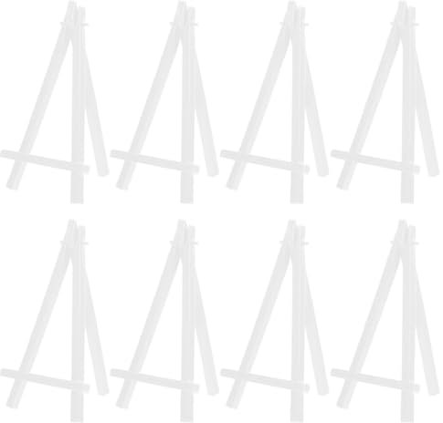 Kichvoe 10pcs Mini Display Easel Stand Plastic Art Easel 6 Inch Plate Holders for Display Photos Picture Frames Table Decor White