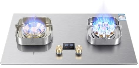 Cuisinière Au Propane, Cuisinière Au Propane Portable À Double Brûleur, Table De Cuisson À Gaz En Acier Inoxydable Maximum 17060BTU Adaptée À Au Camping-car Et Aux Appartements (Color : NG, Size : S