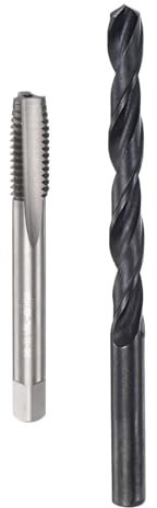 QUARKZMAN Gewindebohrer und Bohrer-Set, 3/8-16 UNC Gewindebohrer & 5/16 Schwarzoxid Spiralbohrer, Gerade Nut Gewindebohrer Gewindeschneidwerkzeug Reparaturset