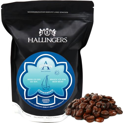 Hallingers Genuss Manufaktur Edel-Kaffee Geschenk - schonend langzeitgeröstet bei niederen Temperaturen No. A - Ammersee, Geschenkidee für Frauen Männer