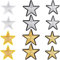 CRASPIRE 6 Styles Star Iron on Patches 42Pcs Adhesive Stars Embroidery Cloth Sew on Patch Yellow&White Embroidered Appliques Embellishments Computerized for DIY Clothes Crafts Jeans Repair Decoration