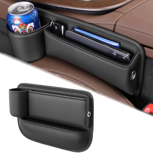 Kiuiom Aufbewahrungsbox für Autositze,Leder Autositz Lücken Organizer Autositz Gap Organizer Storage Box,Auto Mittelkonsole,Car Seat Leder Aufbewahrung Tasche 30 x 20 x 7.8 cm