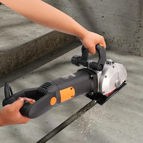 Hanmorfarbi Schlitzmaschine für WäNde&Beton&Stein, 4800W Nass-/Trockenschnitt Schlitzmaschine,Fugenschneider mit 5 Sägeblättern,5000 U/min Diamantsägeblatt,Betonschneidemaschine
