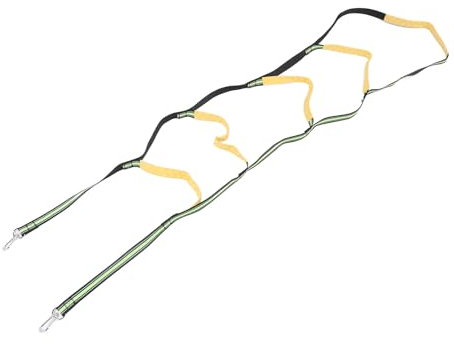 Drfeify 5-stufige Fluoreszierende Grüne Boots-Klappleiter, Nylon, Gummi und Edelstahl, Hilfsleiter für Segelboote, Kajaks und Kanus