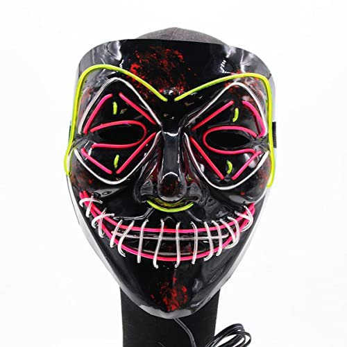 MOHDHAF-El Leuchtende Maske Monster Schwarz V Halloween Lustige Horror Flash Requisiten