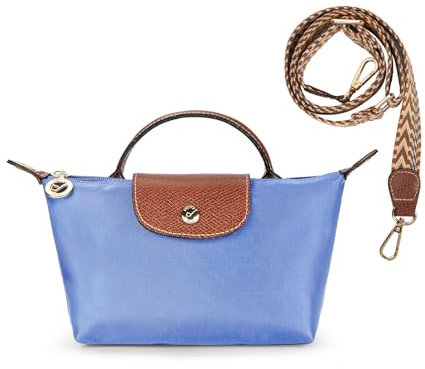 DOMAT Crossbody Tasche für Frauen, Chic leichte Geldbörse mit Leder Top-Griff, kompakte Clutch Bag, Schulter Handtasche (Himmelblau)
