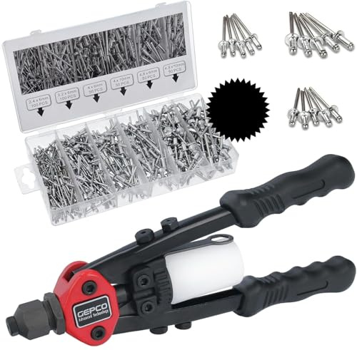 GEPCO Blind Nietzange Langarm Poppnietzange Blindnietzange mit Poppnieten Satz 400-tlg