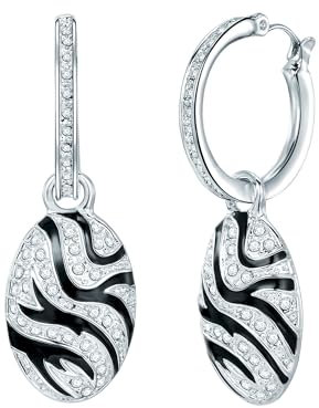 Lulu Jane Damen Ohrringe aus Metall-Legierung verziert mit Kristallen Ohrcreolen silber