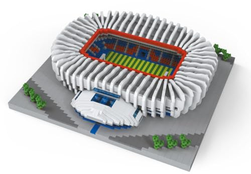 Architecture Model To Build With Mini Blocks, Realistic Football Field Design. World Elite Stadiums Collection. Football Stadium In Paris, France.