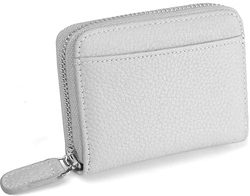 Geldbörse Damen mit RFID Schutz, Portemonnaie Damen Klein aus Echtem Leder, Geldbeutel mit Reißverschluss und Viele Fächer, Mini Portmonee Kleines Für Frauen Mädchen