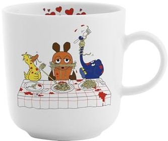 KAHLA DieMaus Kaffeebecher 0,30 l Pastaliebe | weißer Becher im Sendung mit der Maus Design
