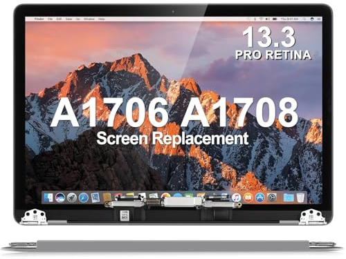 Pantalla de repuesto para MacBook Pro de 13.3 pulgadas Retina A1706 A1708 2560x1600 finales de 2016 mediados de 2017 EMC 3071 EMC 3163 EMC 3164 Full LCD LED Display Assembly (gris espacial)