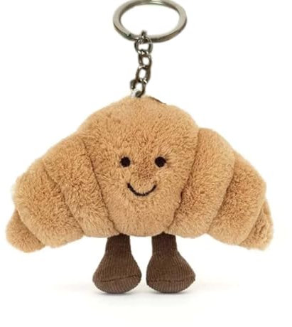 Croissant Schlüsselanhänger Bag Charms,Croissant Kuscheltier Taschen Anhänger Tasche,Mini Bag Charm Plüsch Keychain Cute,Süßeplush Weiches für Frauen/Mädchen/Kinder Geschenk Dekoration Tolle Idee