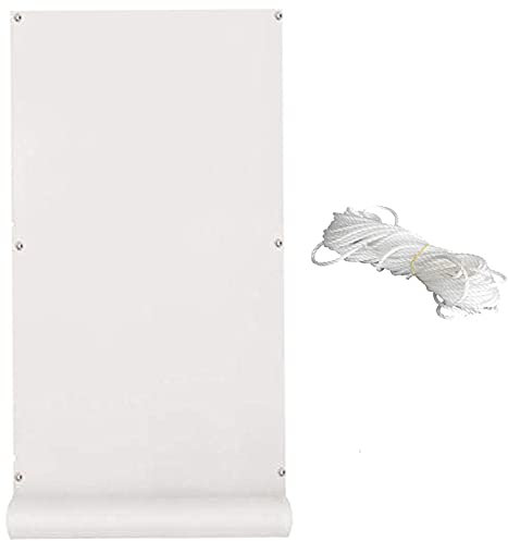 1.2x5m Side Awning - Waterproof & UV-Resistant Shade Fence with Cord for Outdoor Restaurant & Cafe Use - White Color