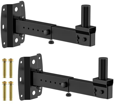 Rimous Heavy Duty Speaker Mounts for PA Speaker Wall Mount - Adjustable Tilt & Swivel Wall Mount Brackets for Professional Audio PA Speakers Mounting Brackets Holds 110lbs Large Speakers, 2 Pack