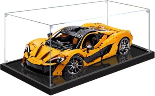 CIJINAY Acryl Vitrine für 42172 Mclaren P1, Staubdichte Vitrine Transparente Schaukasten Aufbewahrungsbox für Modelle Sammlerstücke, howcase Display Case 62 x 30 x 20CM (Nur Vitrine)
