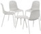CLP 4er Sitzgruppe Berdin I Garten-Set 4X Stuhl stapelbar und 1x Tisch I Outdoor-Set wetterfest und UV-beständig I Gartenmöbel, Farbe:hellgrau