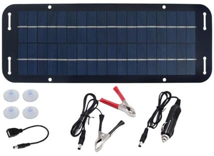 QYMDRION 60W Solar Panel 12V Trickle Battery Charger for Caravan, Car Van, RV, Trailer, IP65 Waterproof Portable Trickle Charger, Solar Trickle Charger for Car Battery(335 * 125 * 3mm)