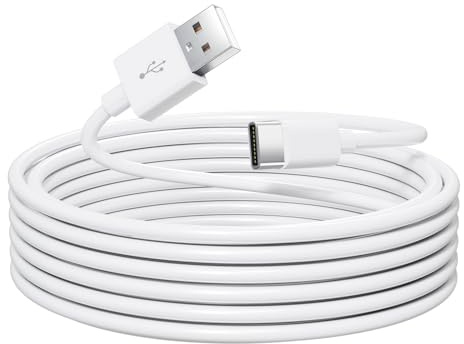 Vandefier USB A to USB C 5M 5V 2A 10W Type C Durable Charging and Stable Data Transfer Cable for Home Security Cameras, Smartphones, Tablets and More(White)