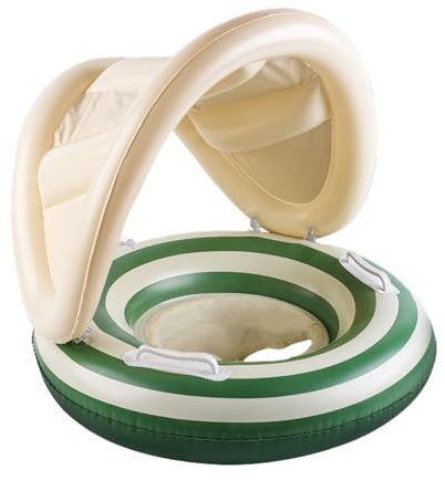 Baby Pool Float mit Baldachin - Verstellbarer schwimmender Poolstuhl, Schwimmtrainersitz für Säuglinge, Sonnenschutz für Kleinkinder, Fladle Float