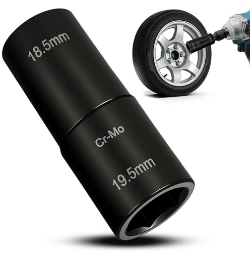 XEIYEI Radmuttern Nuss Doppelkopf Schlagschrauber Nuss 18,5mm x 19.5mm Radmutternschlüssel für den Schlagschrauber Nüsse Werkzeug 1/2 Antrieb Kompatibel mit Ford Land Rover fit Alle Modelle