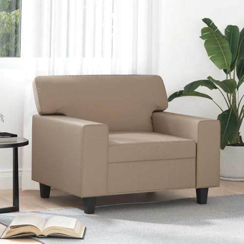 Bucmath Loungesessel Cappuccino-Braun 60 cm, Kunstleder, Metallgestell, Wohnzimmer Möbel, Bequeme Relaxliege, ideal für Leseecken