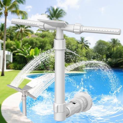 Mooroer Aspersor Cascada 360° Fuente 3 en 1 para Piscinas | Para piscinas elevadas y empotradas, múltiples interfaces, accesorio refrescante y relajante
