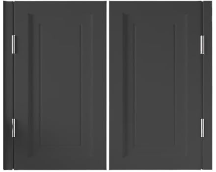 Portes Battantes De Café De Salon, Porte De Cowboy Double En Bois Noir, Charnières À Fermeture Automatique, Porte Intérieure De Comptoir De Majordome, Demi-taille(W 90cm x H 90cm (W 35 7/16 x H)