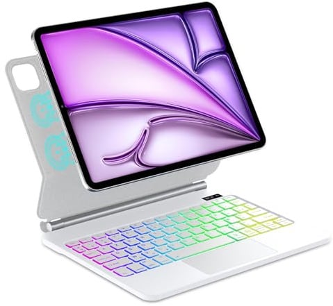 Magic Keyboard per iPad Air 11(M4 2026/M3 2025/M2 2024)/Air 10.9(5e/4° Gen)/iPad Pro 11(4e/3e/2e/1re) con supporto galleggiante a cantilever touchpad multi-touch e retroilluminazione tastiera