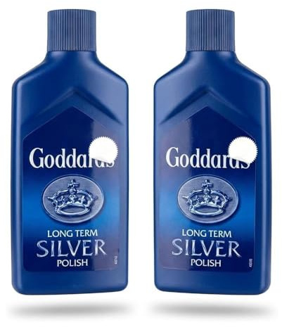 Goddards Long Term Silver Polish, 125ml Pack of 2 | Premium Cleaner and Tarnish Remover Solution, Jewellery, Antique Cutlery, Plate, Household Metals, Protective Shine Restorer