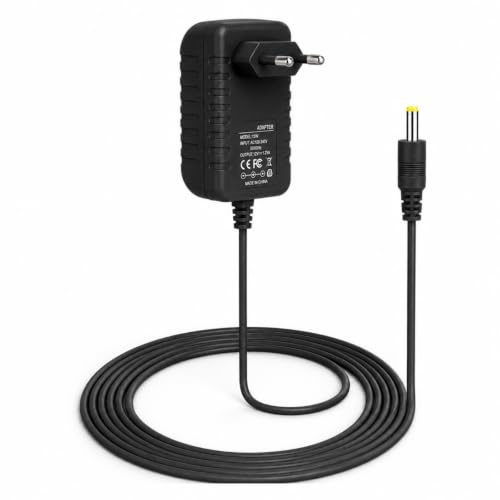 Powice 15W Ladekabel Netzteil für Alexa Echo Dotmit Uhr 3/4 Gen Echo Show 5 (1./2. Gen.), 12V 1.25A Ladegerät Netzadapter Kabel Echo Dot mit Uhr, Echo Spot, Fire TV Cube (Schwarz, 2M)