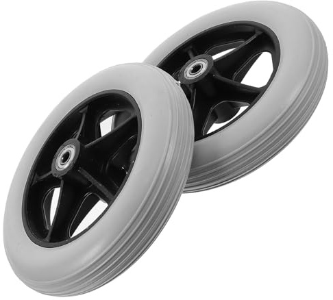 jojofuny 2 Stück Rollstuhlräder Vorne aus Verschleißfestem Kunststoff mit 8mm Lochdurchmesser Robuste Ersatzräder für Rollstühle und Gepäckwagen für Täglichen Gebrauch