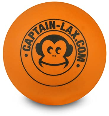 Captain LAX Massageball Original - Lacrosseball in der Farbe Orange, aus Weichgummi, mit den Maßen 5 x 5 cm geeignet für Triggerpunkt- & Faszienmassage/Crossfit