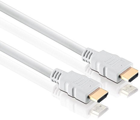 conecto Câble HDMI Haut débit avec Ethernet (connecteurs plaqués Or, Full HD 1080p, 3D) 0,5 m Blanc