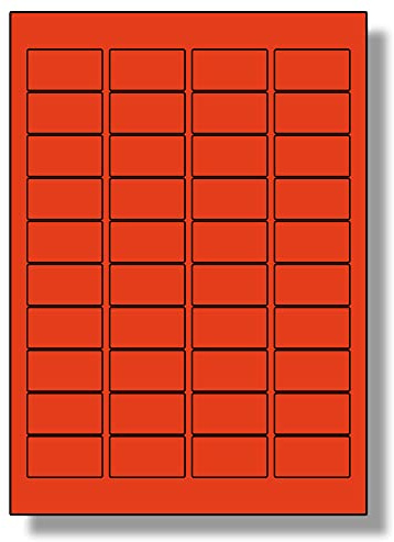 Label Planet® 40 Per Sheet, 5 Sheets (200 Crimson RED Labels). Coloured Paper Labels, 45.7 x 25.4mm, LP40/45 C.