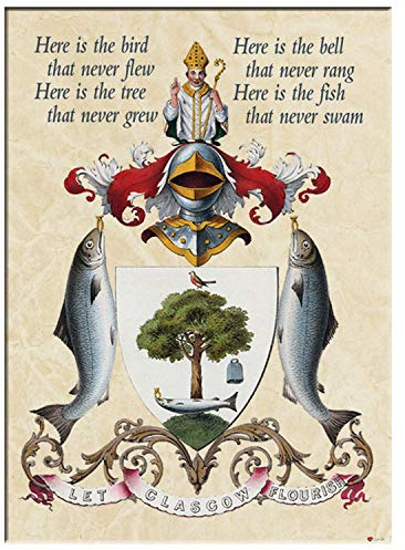 Glasgow Motto Landschaft Metallischer Kühlschrankmagnet