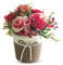 YngFfb Künstliche Blumen Bonsai, Kunststoffe Mini Künstliche Topfpflanze Gefälschte Blumentopf Für Zuhause, Hochzeitsfeier, Büro, Mittelstücke Dekoration (Rot, 9 cm x 9 cm x 15 cm, 1 Stück)