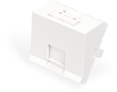 DIGITUS Frontplatte für DN-93802-5-SH – 1 Port – 45x45 mm – Gewinkelt – Etikettenfeld – für Keystone und Multimedia Module – Reinweiß