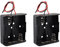 HALJIA 2PCS 2 x 1.5V C Battery Holder Case, 3V Plastic Battery Storage Box with Wire Lead, 2 Slots Battery Box Black