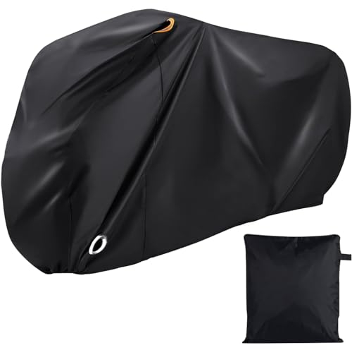 Diyife Fahrradabdeckung Wasserdicht 210D Oxford-Gewebe, Draussen Anti-UV Reißfestigkeit Staubdicht Fahrradschutzplane 200x70x110cm Fahrrad schutzhülle für Fahrräder innerhalb von 1,8M - Schwarz