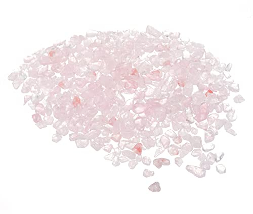 sourcing map 200g/0.44lb 5-7mm Getrommelte Späne Steine Natürlich Gebrochen Kristall Quartz Unregelmäßig Poliert Steine Kies Dekoration für Aquarium Pflanzen Vase Füller Rosa